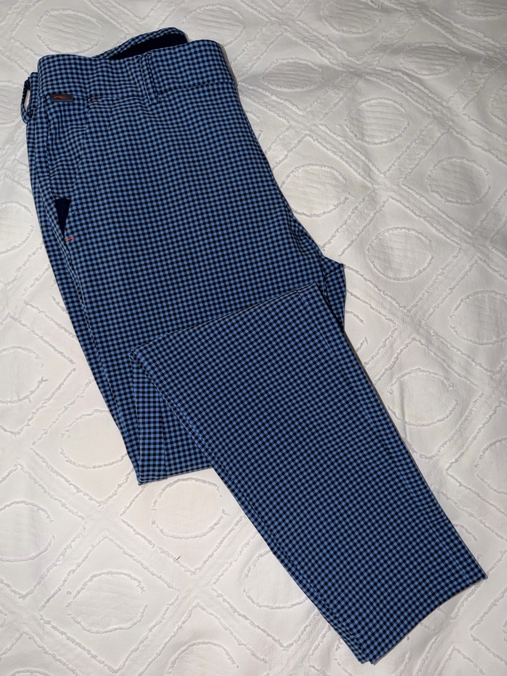 Women's Cropped Kjus Houndstooth Ankle Pants - Navy/Light Blue